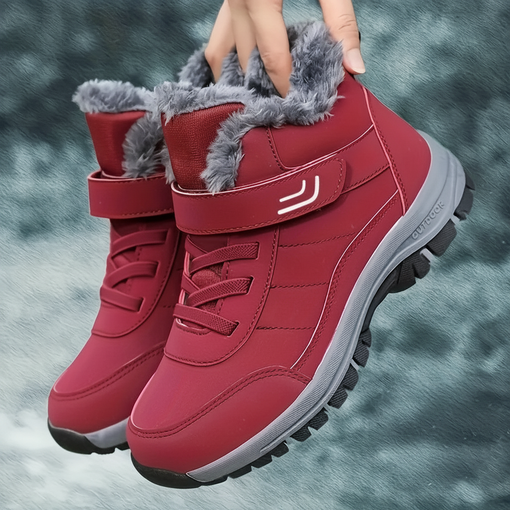 Winterstiefel gefüttert Outdoor warm Schnürsenkel Klettverschluss