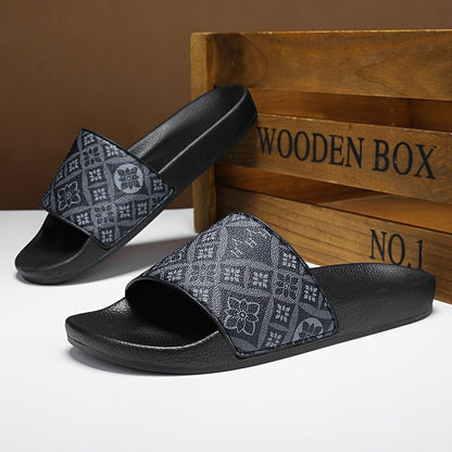 Herren Slide Sandalen mit modernem Muster – Bequeme Freizeitschuhe für Alltag & Strand