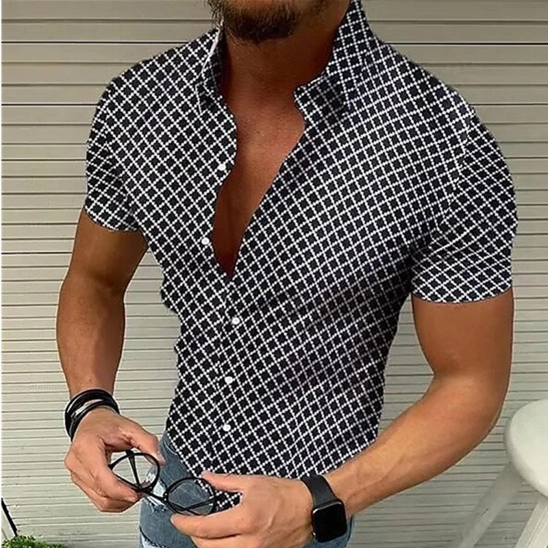 Herren Kurzarm Freizeithemd – Moderner Slim Fit Look für Alltag & Sommer