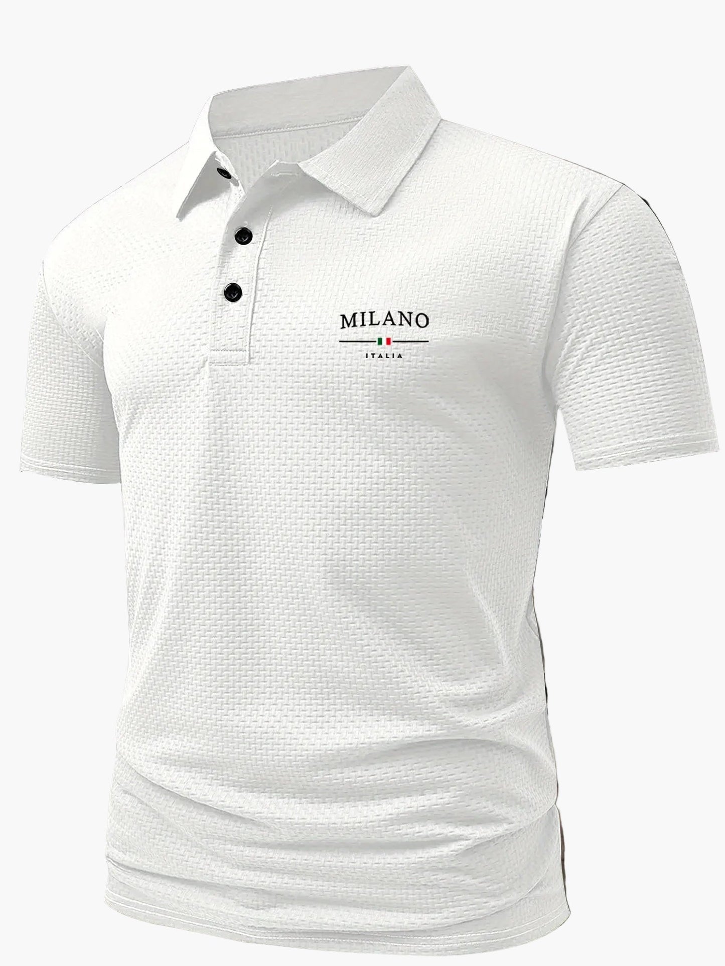 Herren Polo Shirt Casual Stil – Geometrisches Muster, Sommer Freizeit Poloshirt mit Knopfleiste
