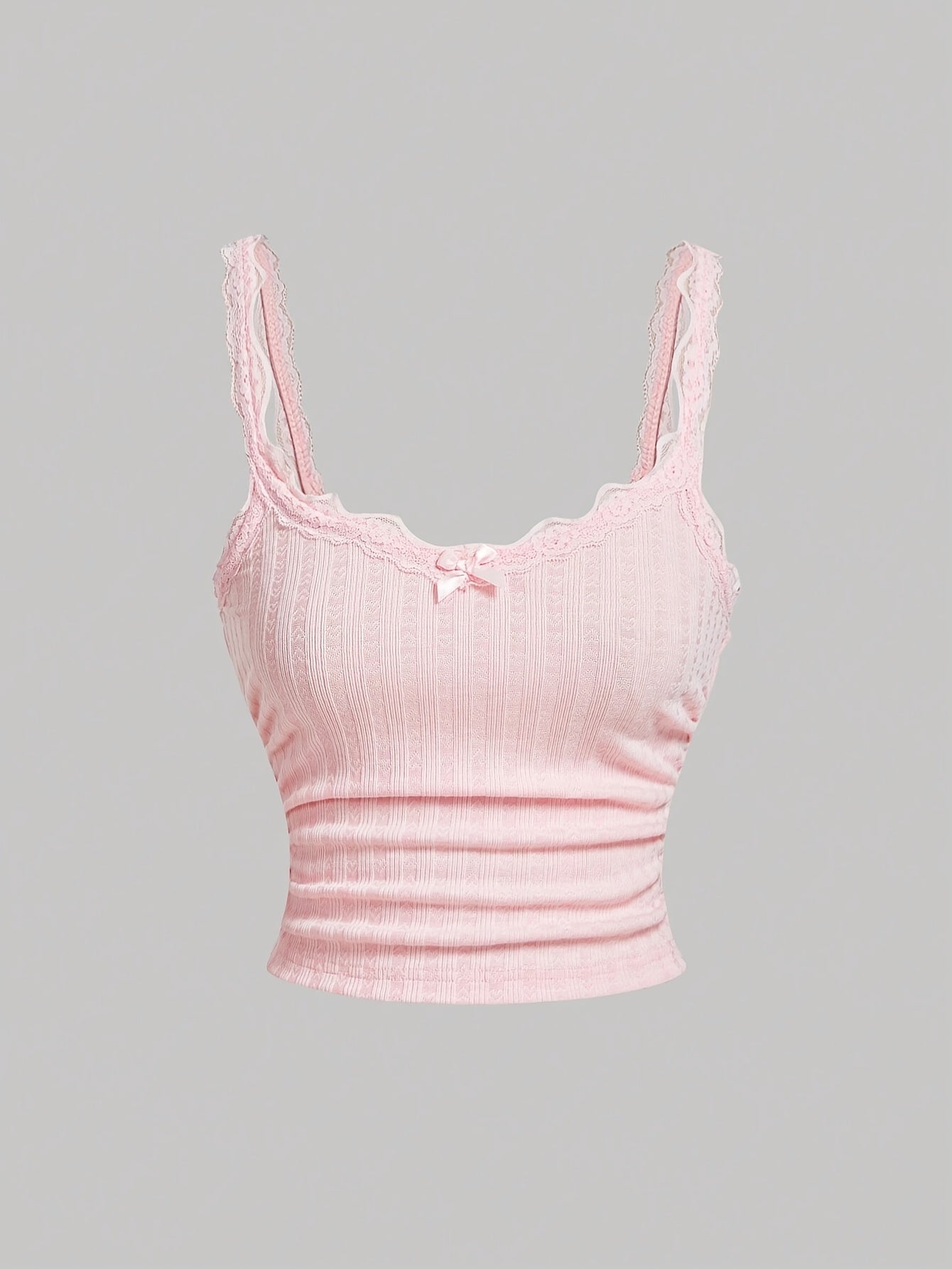 Damen Coquette Camisole Top mit Spitze und Schleife – Feminines Vintage-Look Oberteil