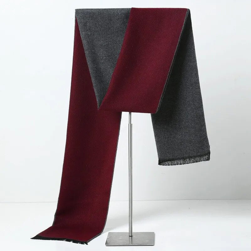 Unisex Winter Schal mit Fransen weichem Material Schwarz