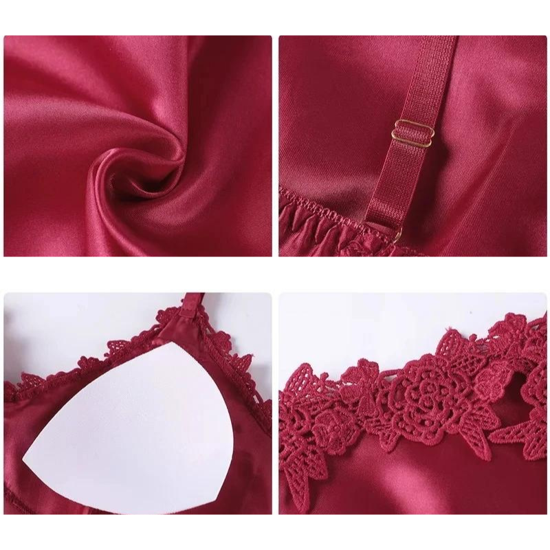 Damen Luxus Nachtwäsche Set 5-teilig – Elegantes Satin Pyjama & Loungewear Ensemble für stilvolle Nächte
