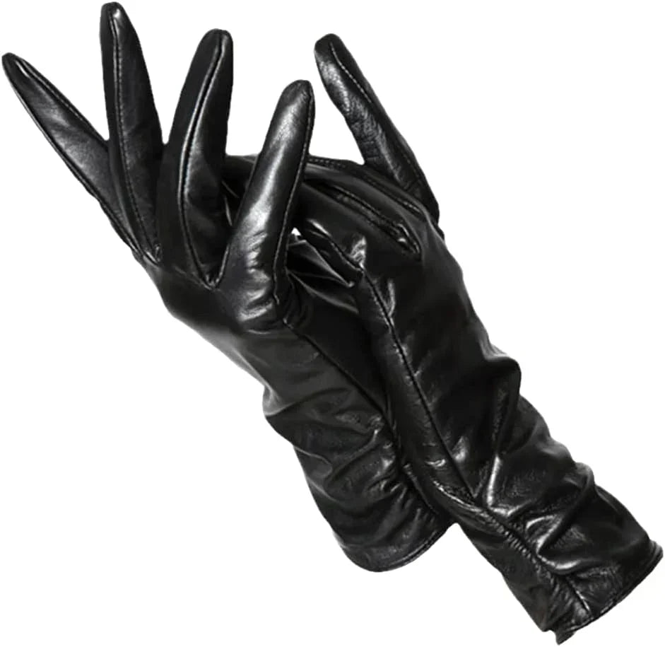 Damen Handschuhe aus weichem Material mit gerafftem Bund – Auswahl an Farben