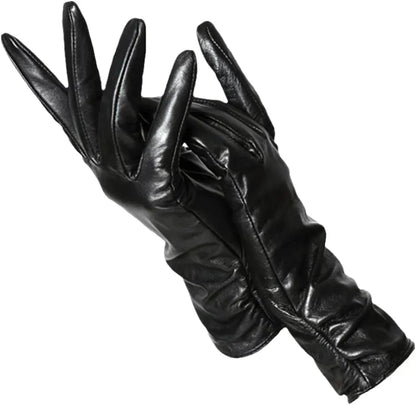 Damen Handschuhe aus weichem Material mit gerafftem Bund – Auswahl an Farben