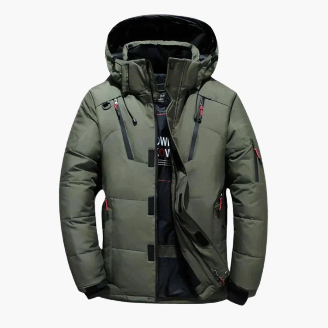 Herren-Winterjacke mit Kapuze und funktionalem Design