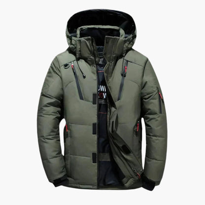 Herren-Winterjacke mit Kapuze und funktionalem Design