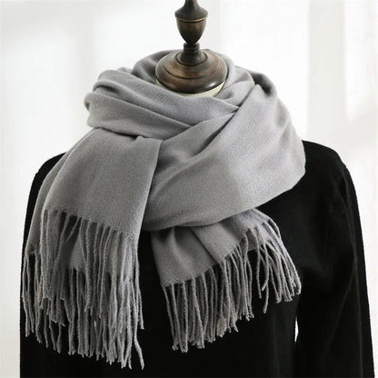 Unisex Winter Schal mit Fransen weichem Material