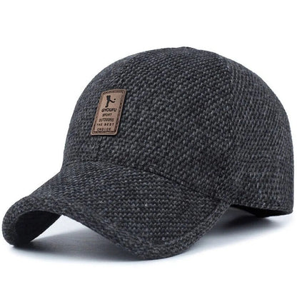 Winter Baseball Cap mit Ohrenklappen Herren Warme Schirmmütze