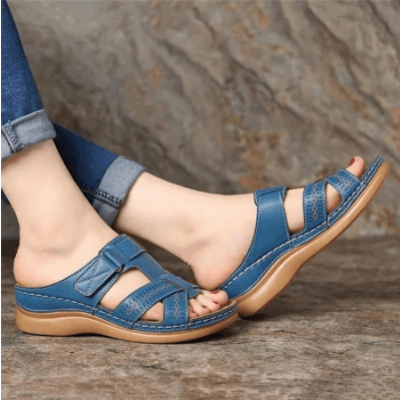 Damen Komfort-Sandalen Slip-On mit Keilabsatz – Bequeme Freizeitschuhe für Alltag und Reisen