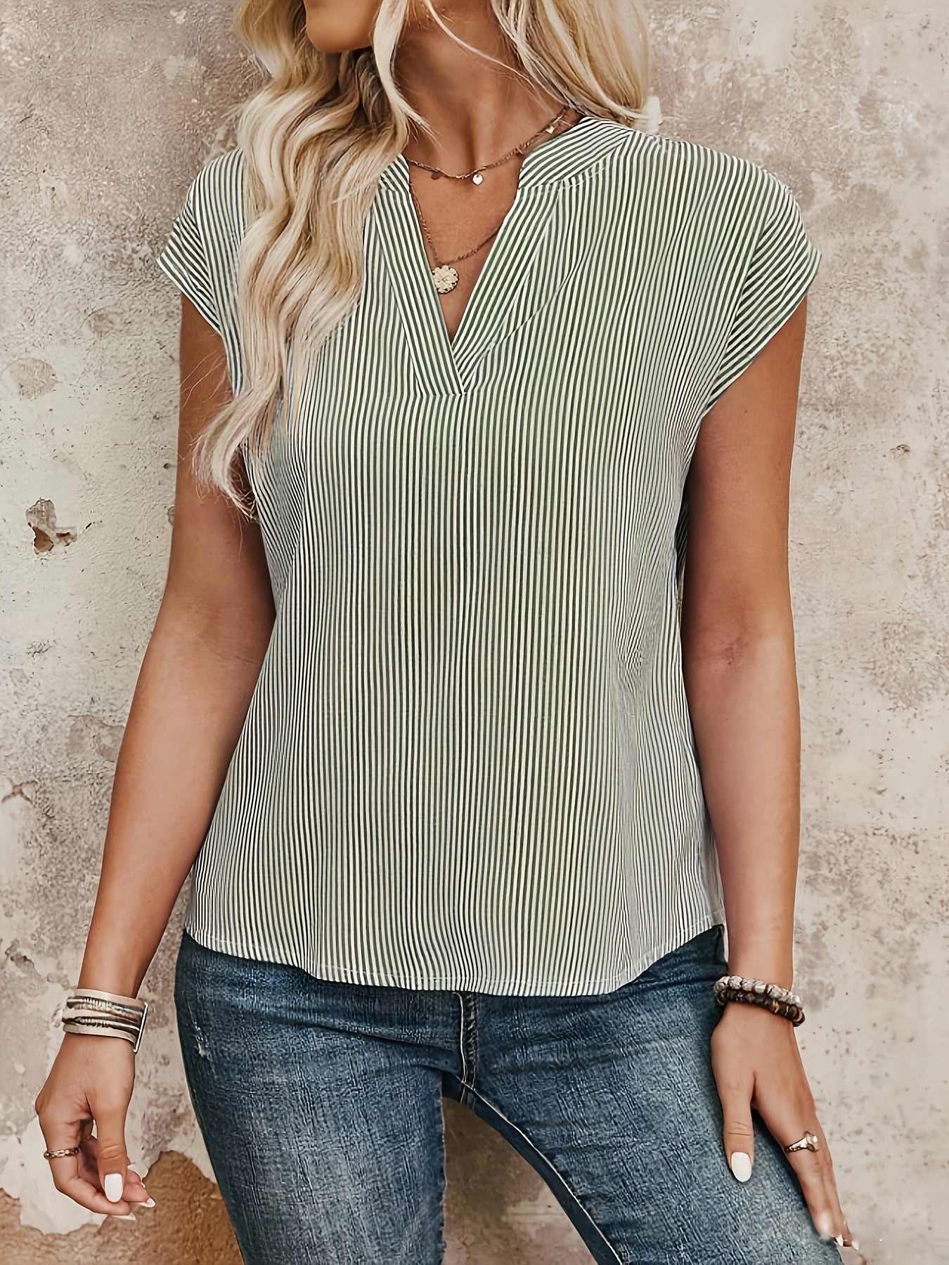 Damen Elegante Gestreifte Bluse im Casual Stil – Perfekt für Büro & Freizeit