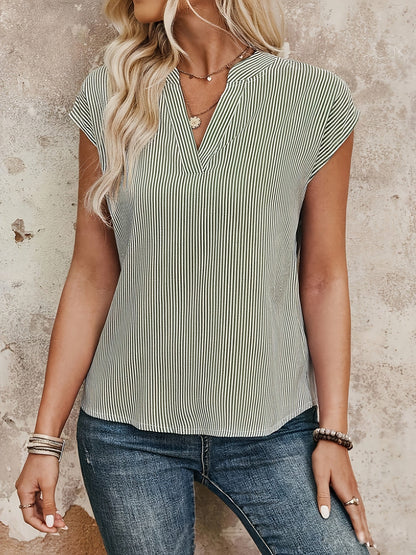 Damen Elegante Gestreifte Bluse im Casual Stil – Perfekt für Büro & Freizeit