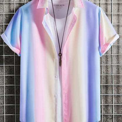 Herren Kurzarm Freizeithemd mit Muschel-Print – Modernes Urlaubshemd für Strand und Sommer