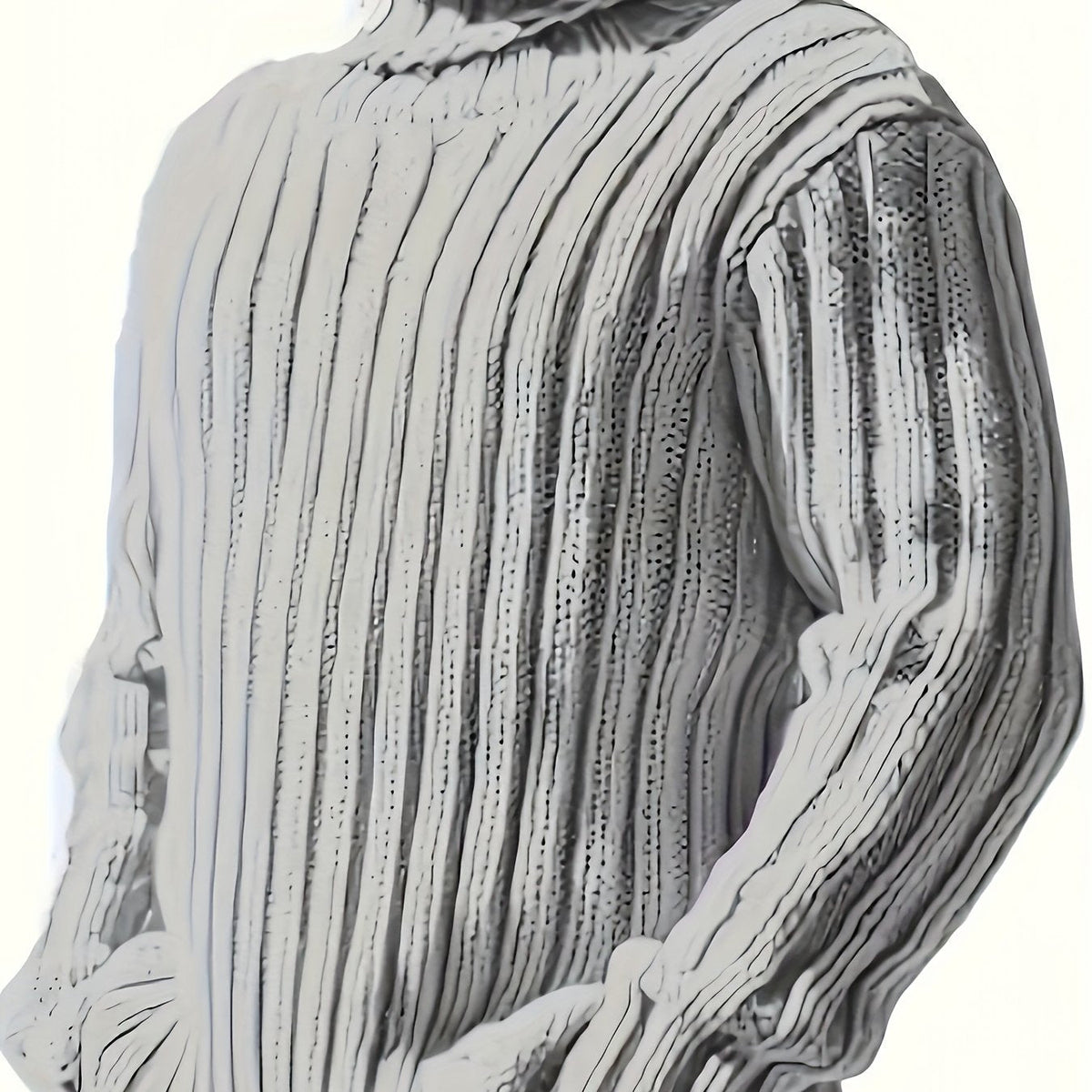 Herren Rollkragenpullover, grob gestrickt, Rippmuster, Schwarz
