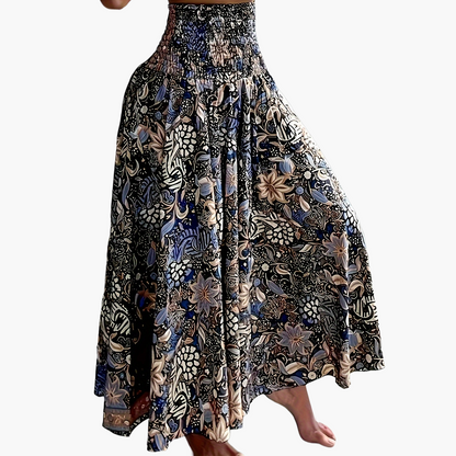 Damen Maxirock mit tropischem Print – Eleganter Boho-Stil für Sommer und Urlaub