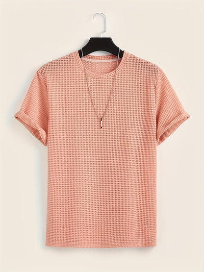 Herren T-Shirt mit Strukturmuster und modernem Kurzarm-Design – Lässiges Sommer-Essential für stilvolle Looks