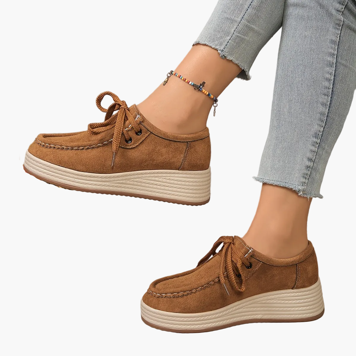 Damen Plateau-Sneaker im Casual-Look – Komfortable Freizeitschuhe mit Schnürung