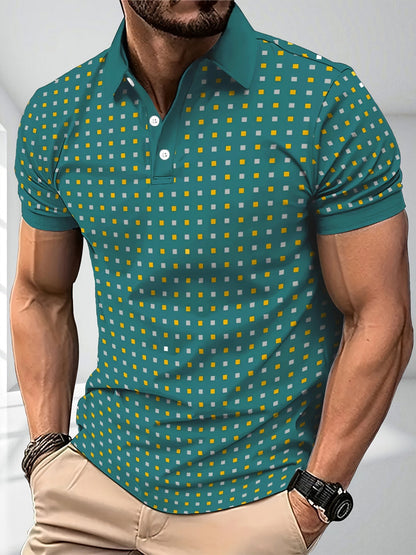 Herren Polohemd mit modernem geometrischem Muster – Stilvolles Freizeitshirt für Alltag und besondere Anlässe