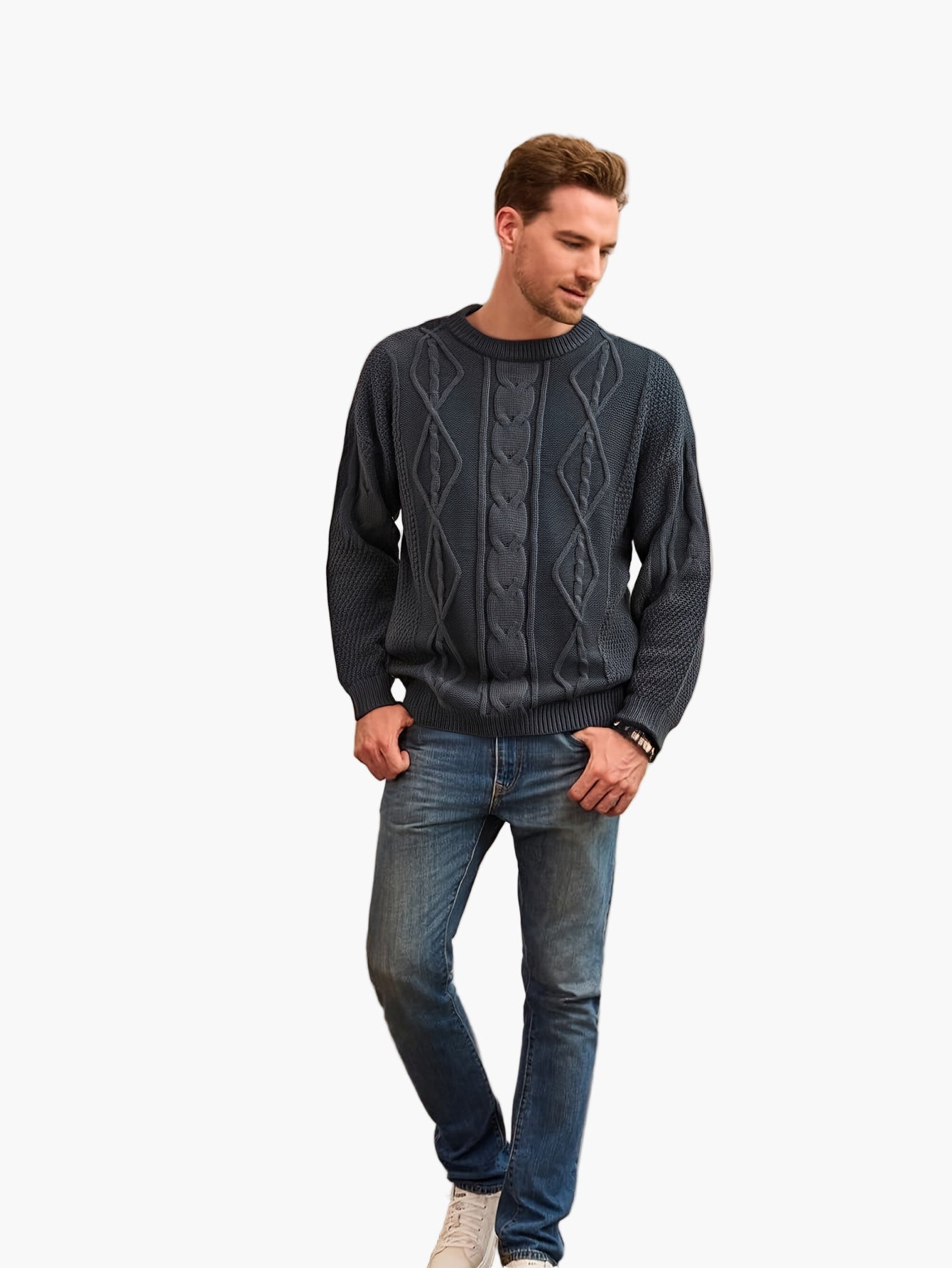 Herren Strickpullover Casual Modern für Herbst/Winter – Bequemer Freizeit-Look