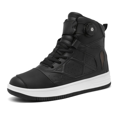 Hoher Sneaker für Herren, Schwarz mit Schnürsenkeln & Drehverschluss