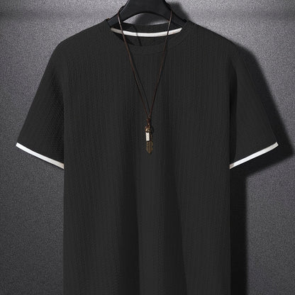 Herren T-Shirt mit Struktur, Modernes Kurzarm Basic, Freizeit & Urban Style