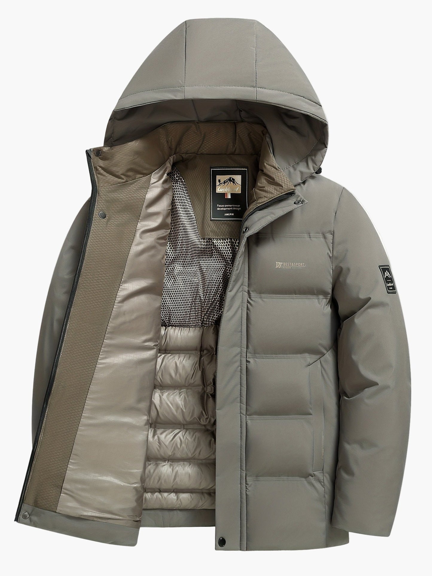 Herren Winter Steppjacke mit Kapuze – Outdoor Casual Daunenjacke