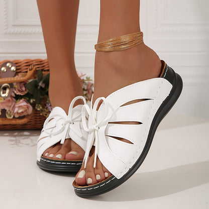 Damen Komfort-Sandalen mit Schleife – Bequeme Sommerschuhe für Alltag und Freizeit