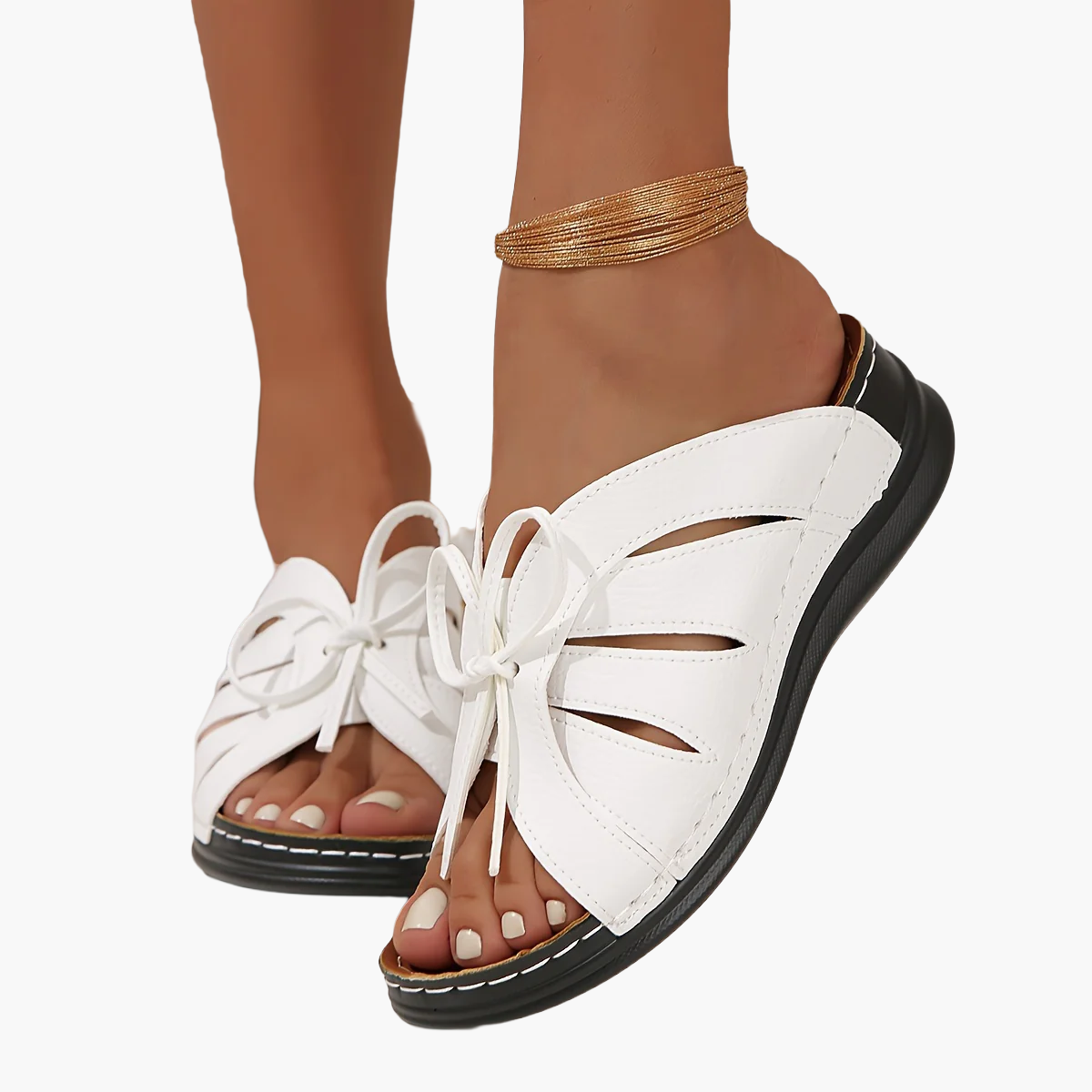 Damen Komfort-Sandalen mit Schleife – Bequeme Sommerschuhe für Alltag und Freizeit