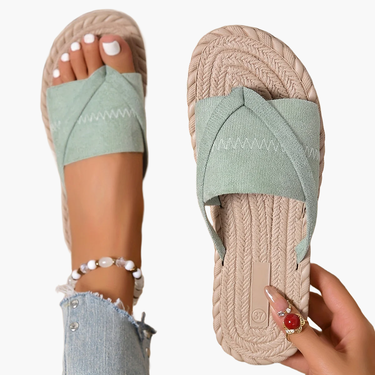 Damen Slipper mit Kreuzriemen – Modische Freizeitschuhe für Sommer & Alltag