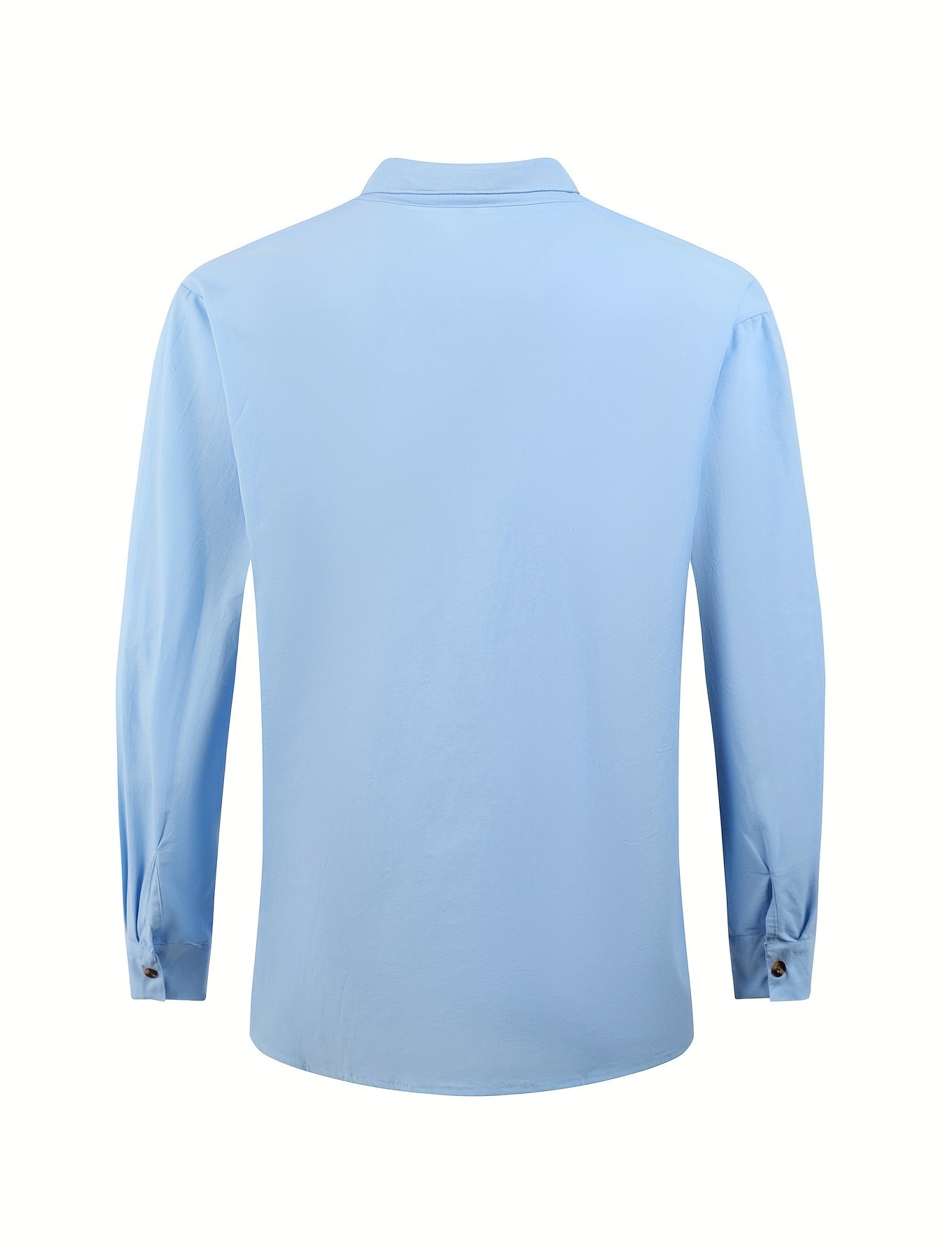 Herren Stehkragen Hemd Modern Vintage Stil Freizeit Business