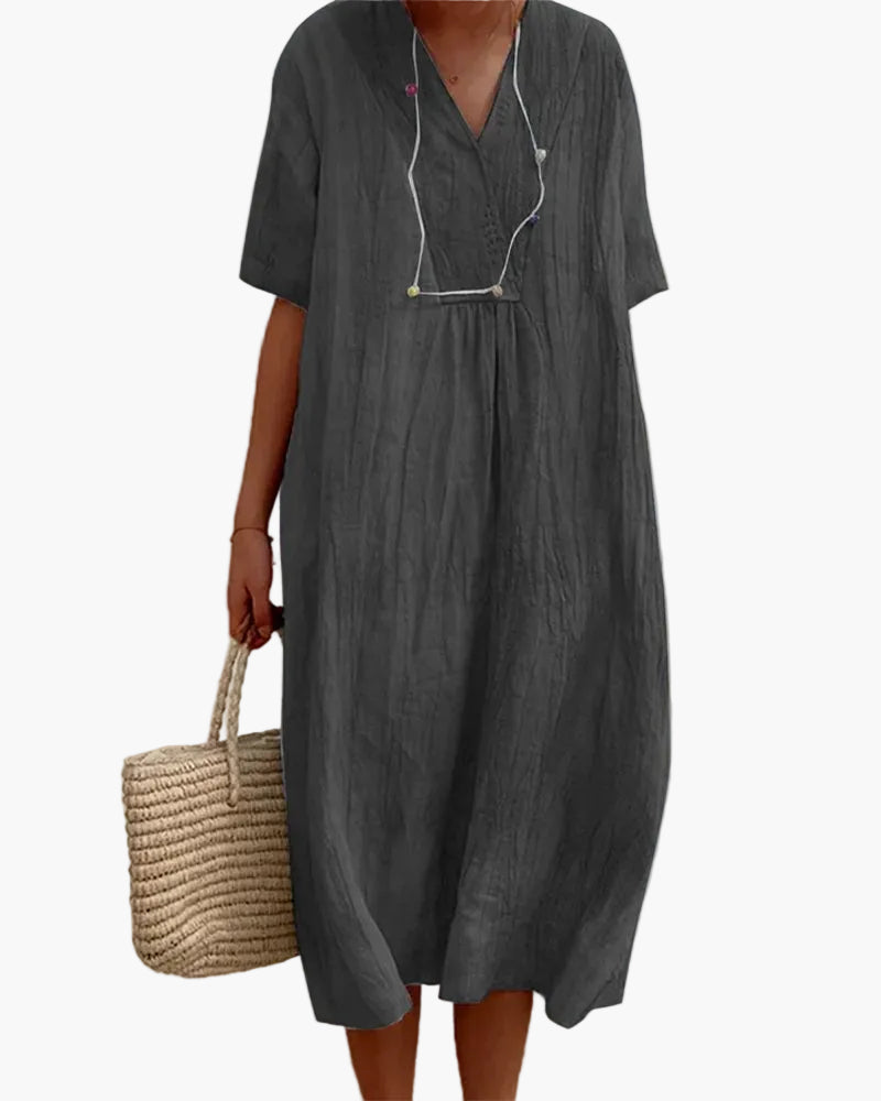 Damen Sommerkleid Elegant Locker Freizeitkleid für Alltag und Urlaub