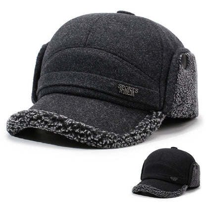Wintermütze Herren mit Ohrenklappen Baseball Kappe Warm Weiches Futter