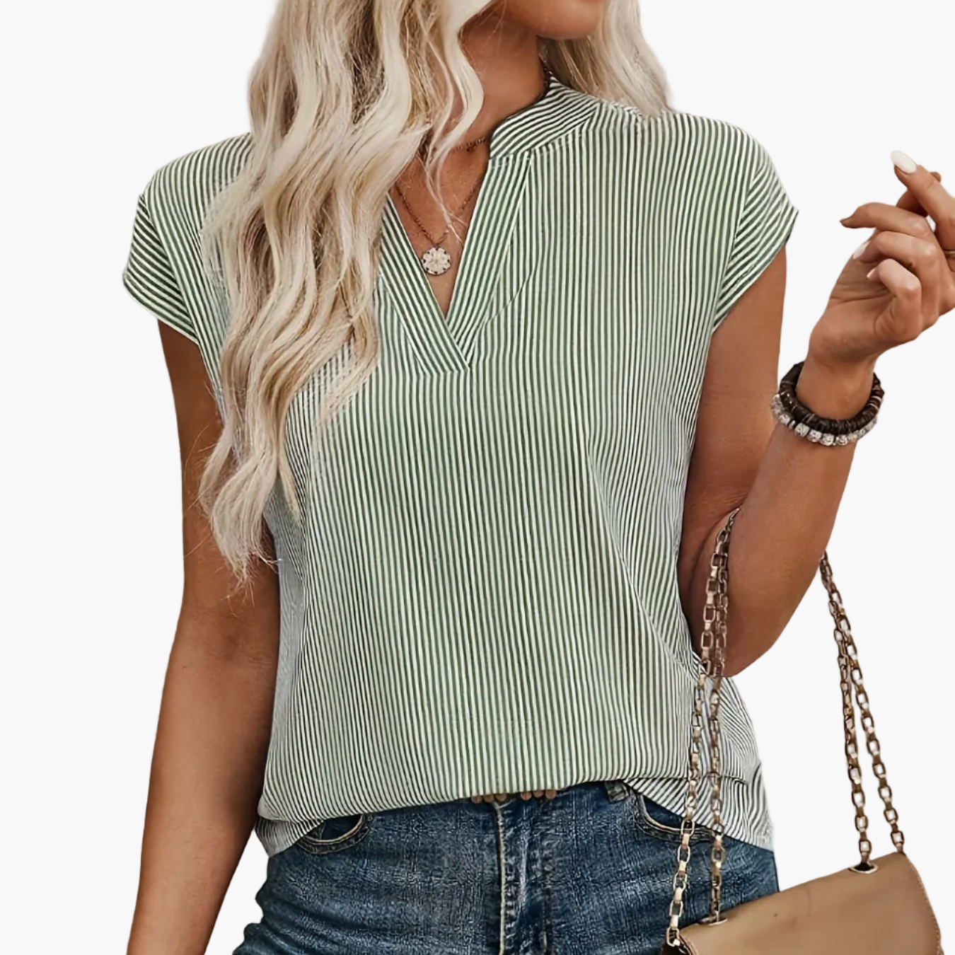 Damen Elegante Gestreifte Bluse im Casual Stil – Perfekt für Büro & Freizeit
