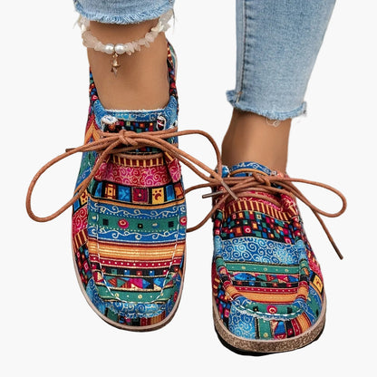 Damen Vintage Freizeitschuhe im Boho-Stil – Bequeme bunte Mokassins für Alltag und Reisen