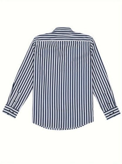Herren Business-Freizeithemd mit modischen Streifen – Slim Fit, ideal für Büro und Alltag