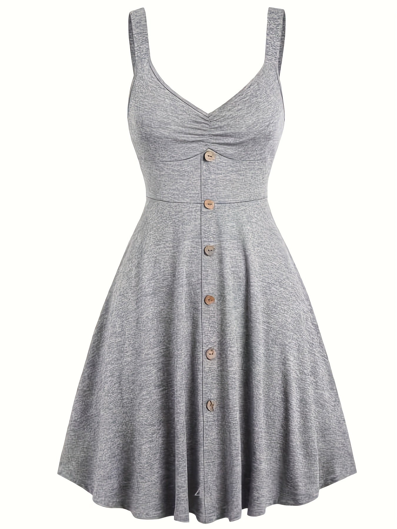 Damen Sommerkleid mit Knopfleiste und V-Ausschnitt – Eleganter Freizeit-Look für Alltag und Urlaub
