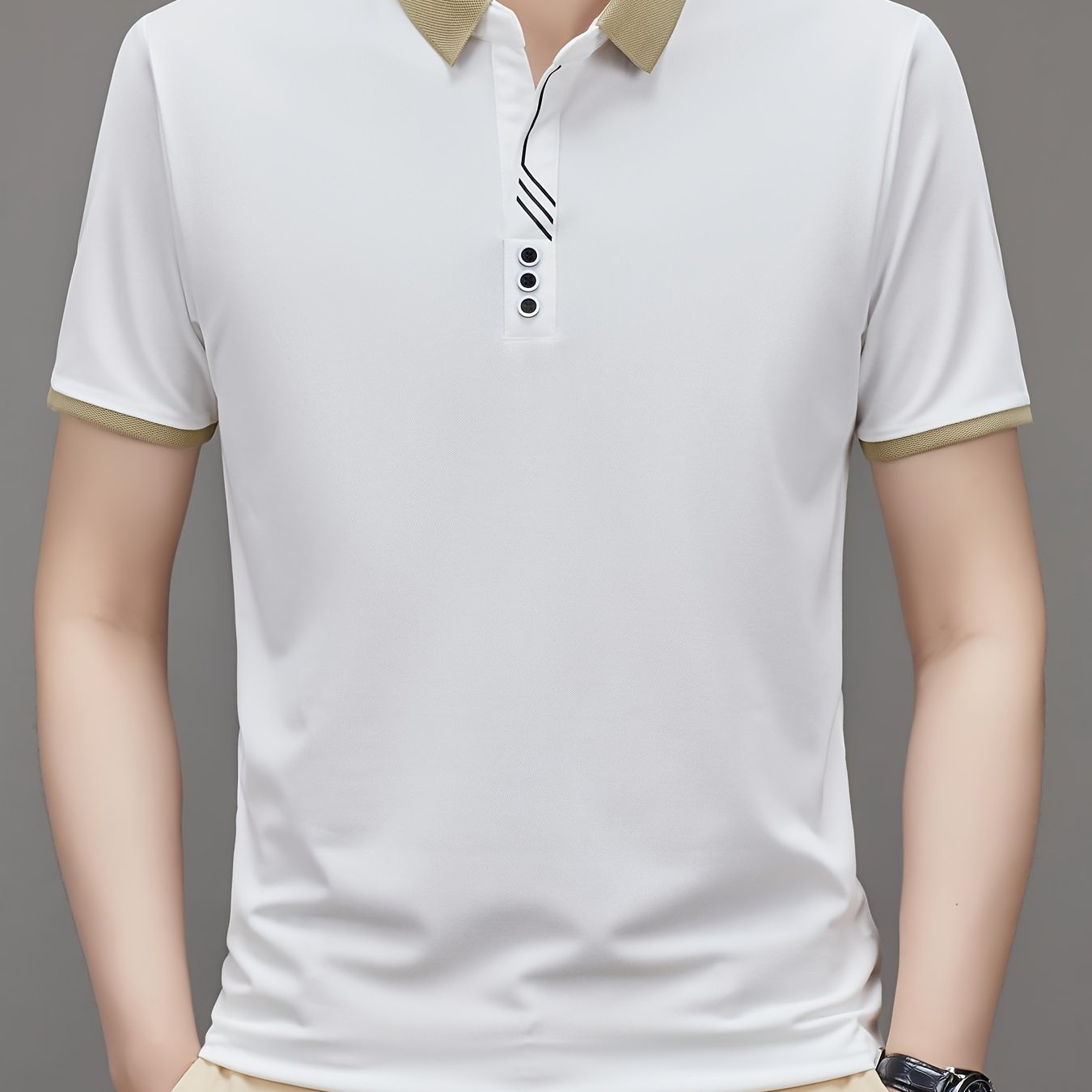 Herren Polo-Shirt mit Kontrastkragen – Stilvolles Freizeit- und Business-Oberteil