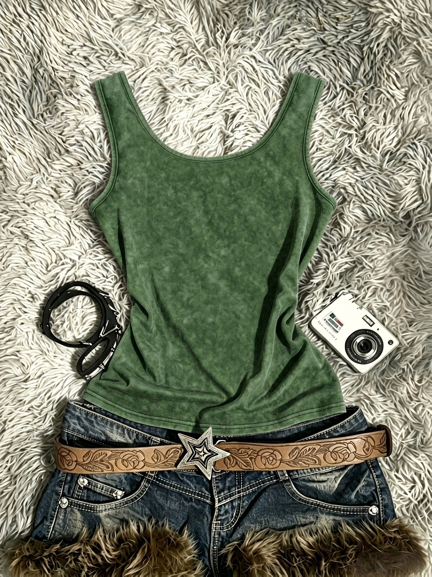 Damen Festival Tanktop im Retro-Stil mit Spiral-Print – Vintage Look für Freizeit & Streetstyle