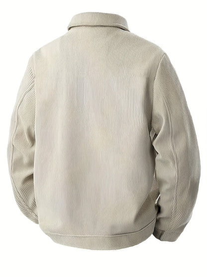 Herren Rippstrick Jacke mit Kentkragen und Brusttaschen