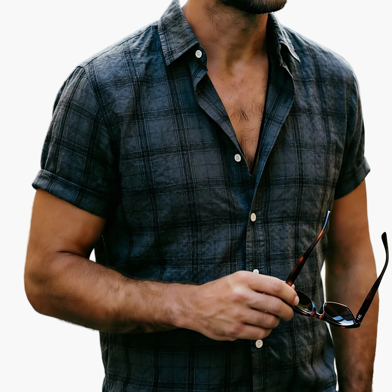 Herren Freizeit Kurzarm-Hemd im Karo-Design – Stilvolle Sommer-Mode für Alltag und Ausgehen