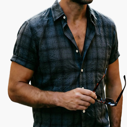 Herren Freizeit Kurzarm-Hemd im Karo-Design – Stilvolle Sommer-Mode für Alltag und Ausgehen