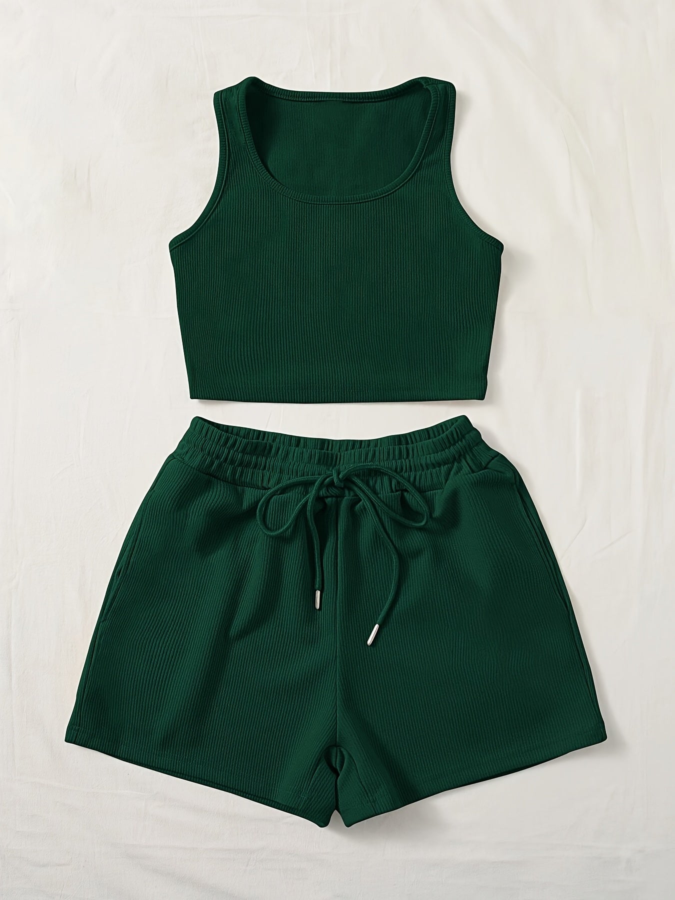 Damen Freizeit Set Crop Top und Shorts für Sommer, Sport & Alltag