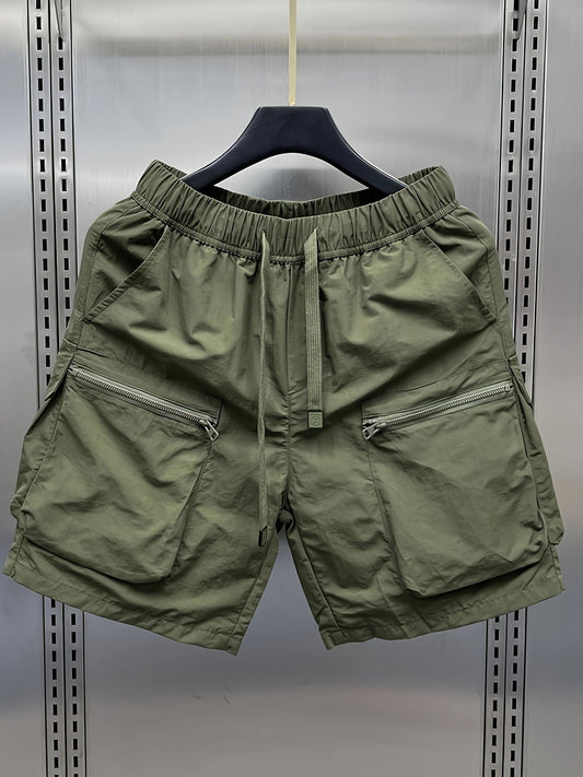 Herren Utility Cargo Shorts mit großen Taschen und Zippern – Funktionale Freizeitshorts