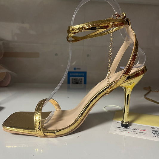 Grace – Damen Hochhackige Schuhe mit Knöchelring und Schnürung