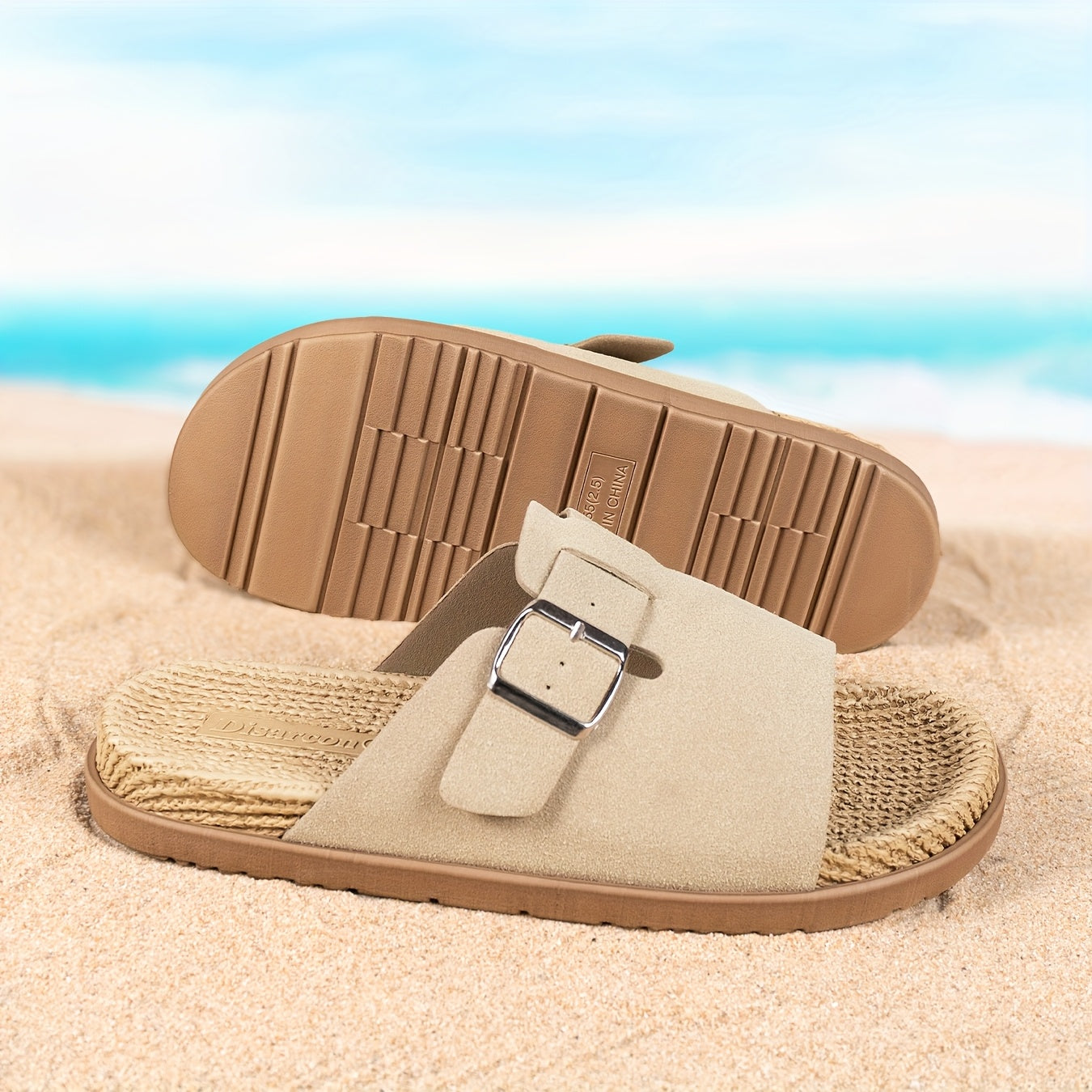 Herren Pantoletten Slip-On Sandalen mit verstellbarem Riemen – Komfort und Stil für Alltag und Freizeit