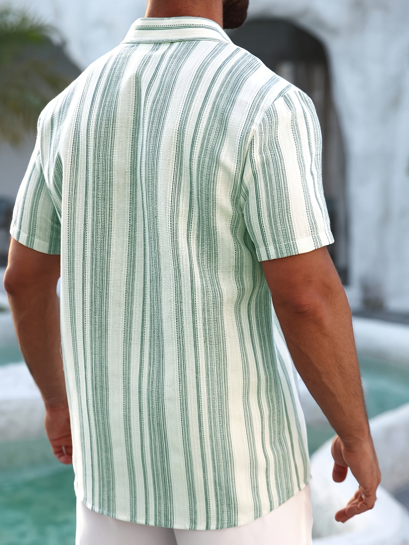 Herren Sommer Hemd Kurzarm – Lässiger Streifenlook für Freizeit & Urlaub