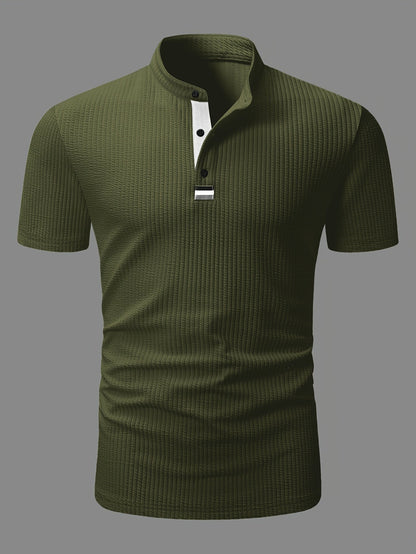 Herren Poloshirt mit Stehkragen und Knopfleiste – Modernes Freizeit- und Business-Oberteil