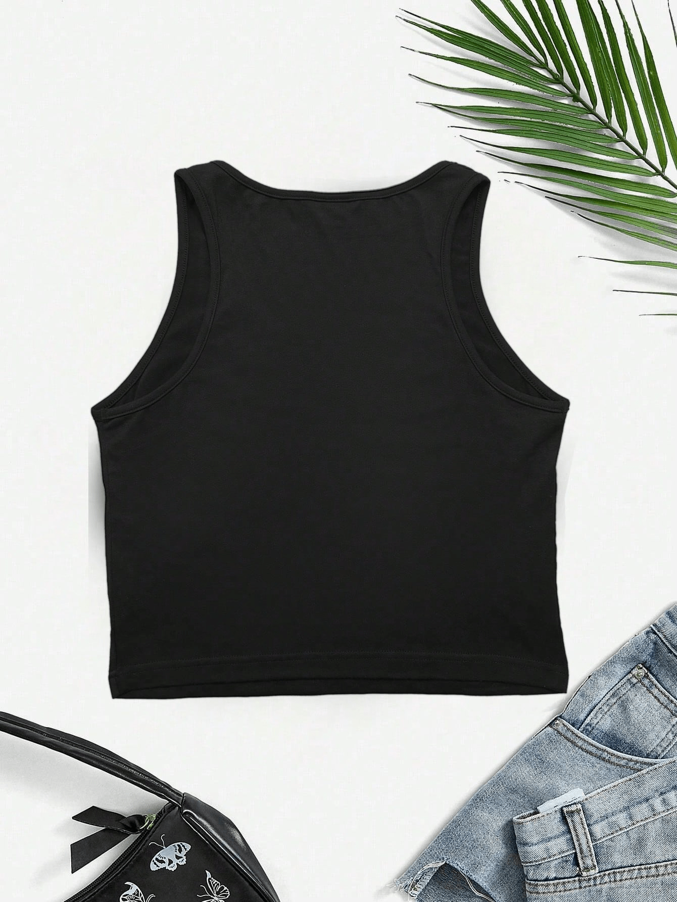 Damen Cropped Tanktop mit Print – Moderner Freizeit-Look für Tanzliebhaberinnen