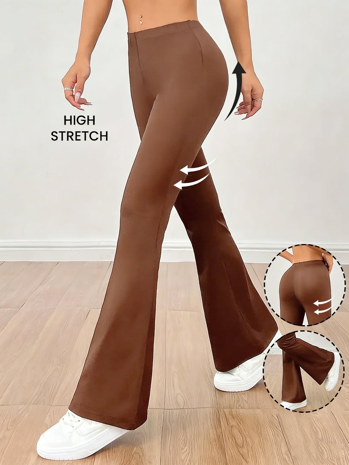 Damen High Stretch Schlaghose – Figurformende Flared Pants für Alltag und Freizeit