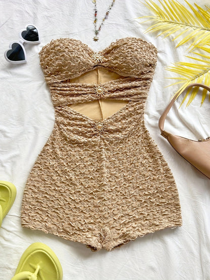 Damen Vintage Badeanzug mit Leopardenmuster und Cut-Outs – Retro Einteiler für Strand & Pool